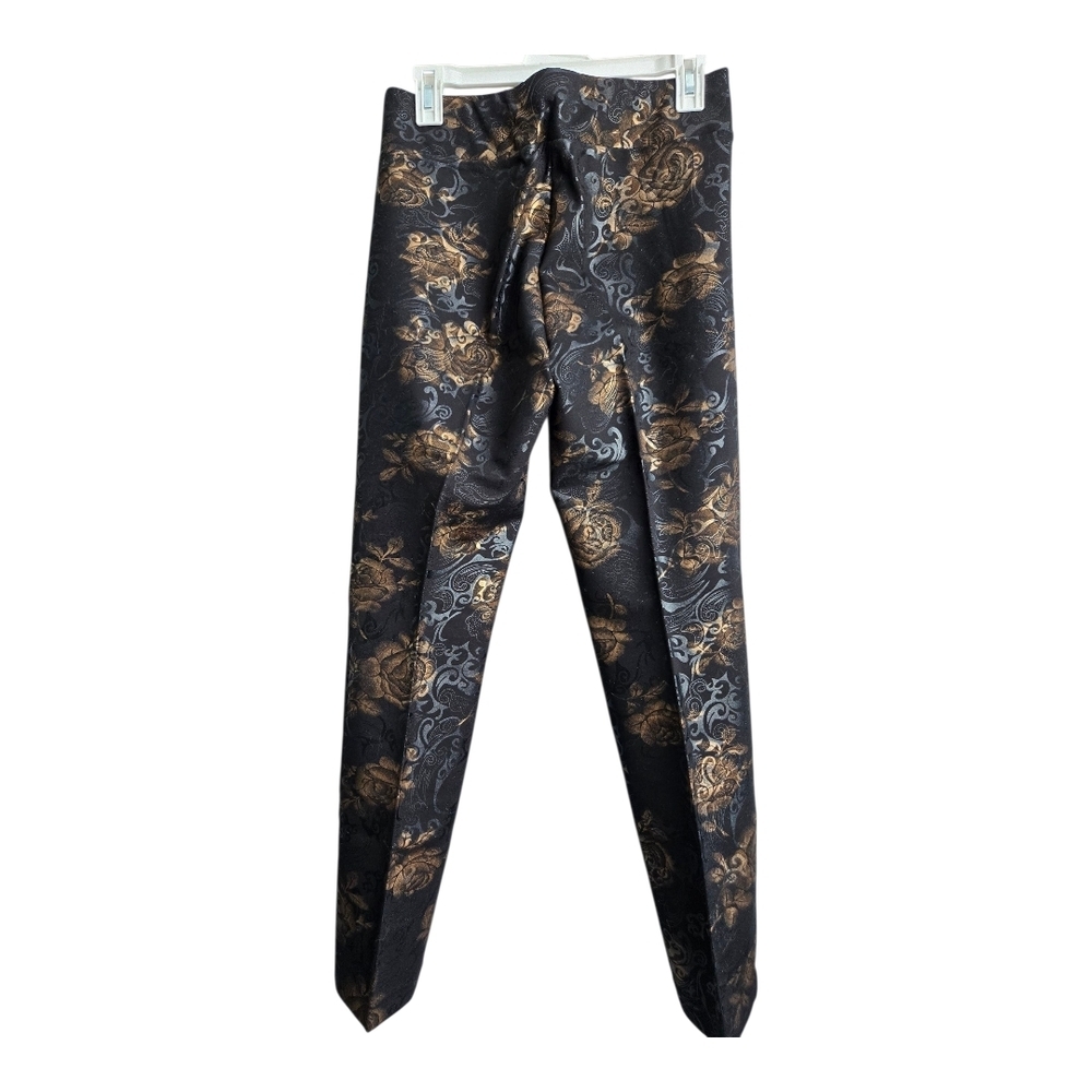 Insight Black and Gold Ornate Ankle Pants,  Size 10 - Picture 2 of 6